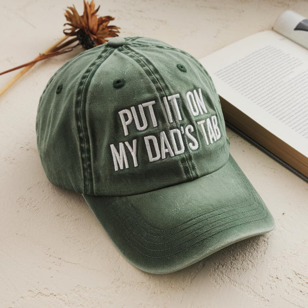 Funny Dad Hat Embroidered, Put It On My Dad’s Tab Cap, Gift for Dad from Daughter, Washed Cotton Baseball Hat, Father’s Day Gift